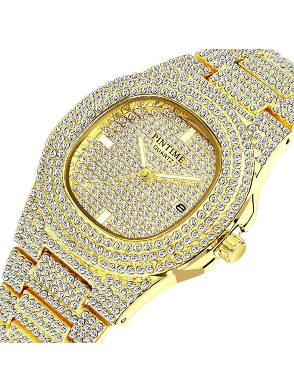 Luxury Unisex Big Face Crystal Diamond Watch | Elegant Timepiece for Men & Women